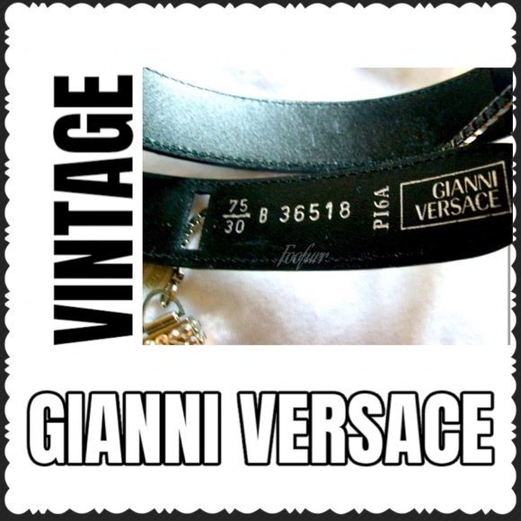 EXTREMELY RARE GIANNI VERSACE SILVER BELT WITH BLACK PENDANT CLOSURE - Picture 6 of 6